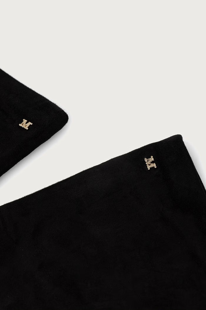 Max Mara Rękawiczki zamszowe damskie 2624566022600 czarny AW26