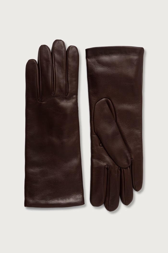 Weekend Max Mara Rękawiczki damskie skórzane WKASENAPESHORT brązowy 2625566045600