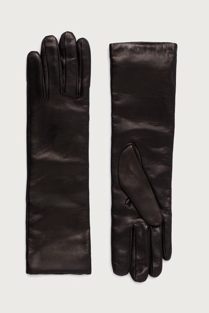 Weekend Max Mara Rękawiczki damskie skórzane WKASENAPE czarny 2625566035600