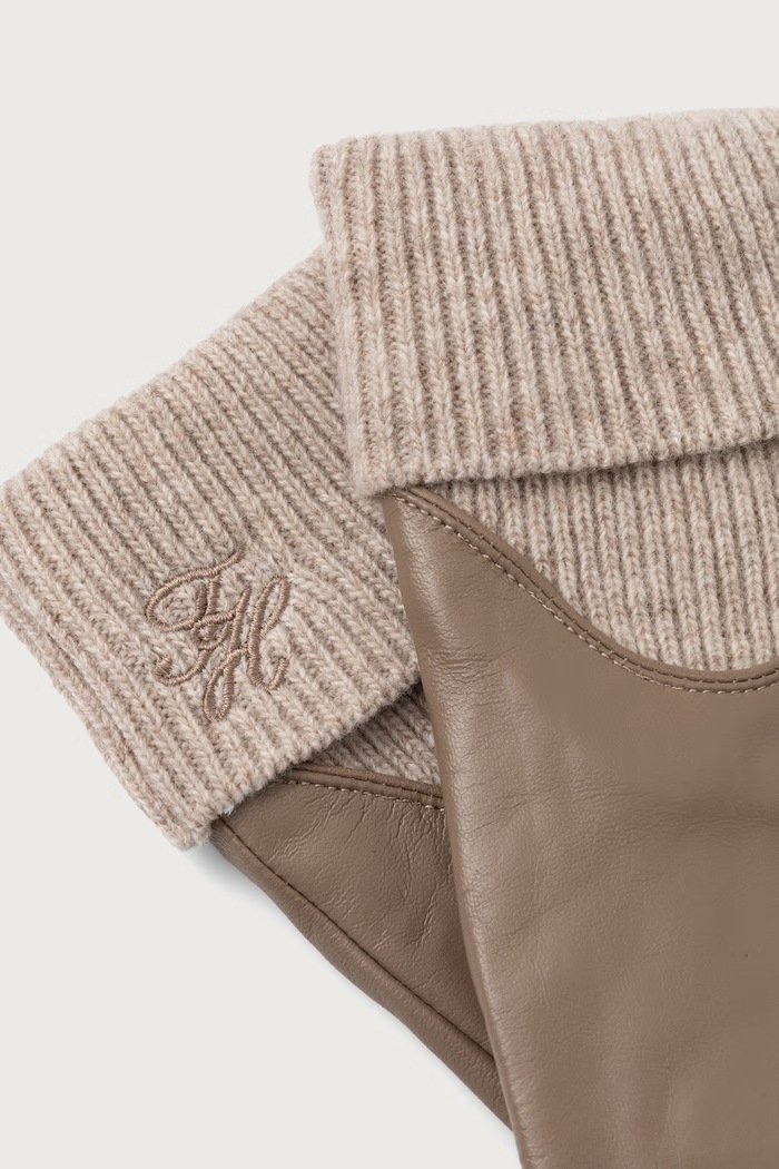 Tommy Hilfiger Rokavice ženske usnjene AW0AW19133 bež AW26