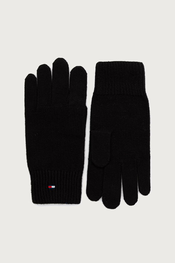 Tommy Hilfiger Rukavice dámske s bavlnou čierna AW0AW19131