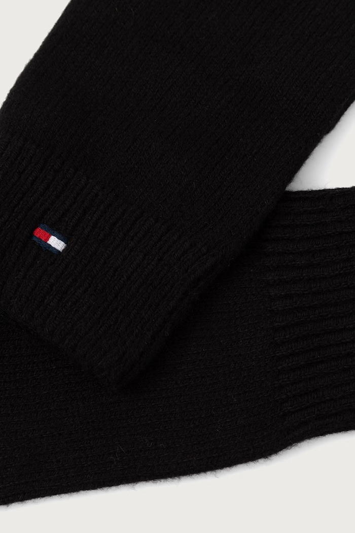 Tommy Hilfiger Rukavice dámske s bavlnou AW0AW19131 čierna AW26