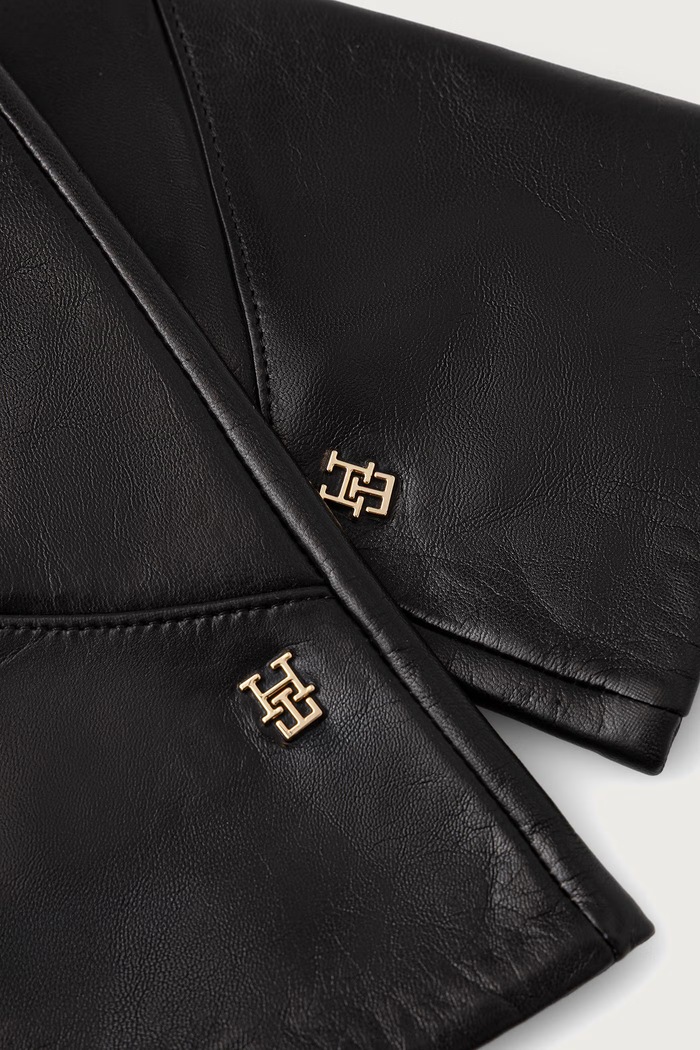 Tommy Hilfiger rukavice za žene kožne AW0AW19129 crna AW26