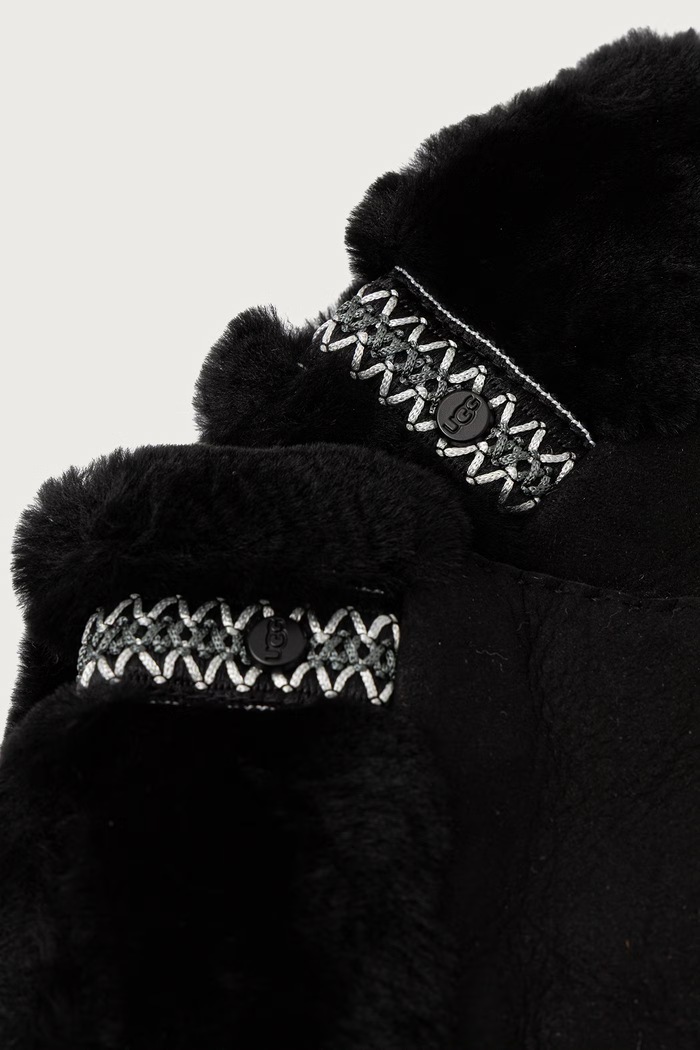 UGG Rękawiczki damskie zamszowe 105634 czarny AW26