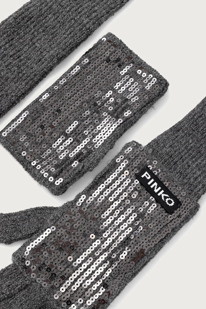 Pinko γάντια γυναικεία 107254.A3EJ γκρί AW26