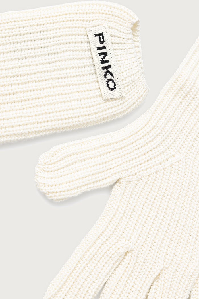 Pinko γάντια γυναικεία από πρόσμιξη μαλλιού 105997.A3EI μπεζ AW26