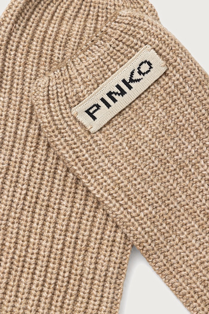 Pinko γάντια γυναικεία από πρόσμιξη μαλλιού 105997.A3EI μπεζ AW26