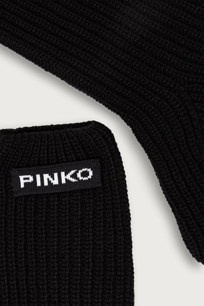 Pinko γάντια γυναικεία από πρόσμιξη μαλλιού 105997.A3EI μαύρο AW26