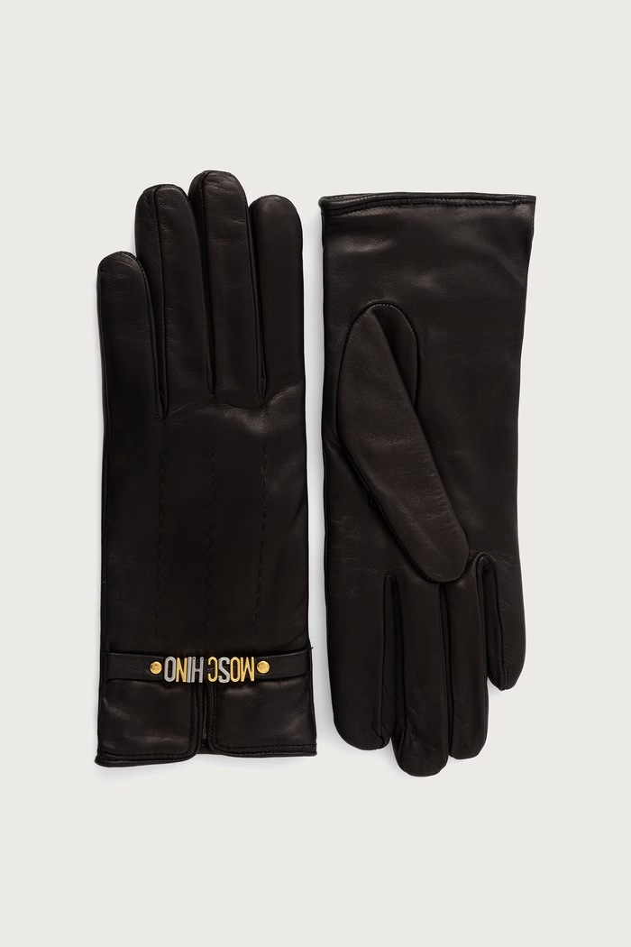 Moschino Rękawiczki damskie skórzane czarny M3487.65481