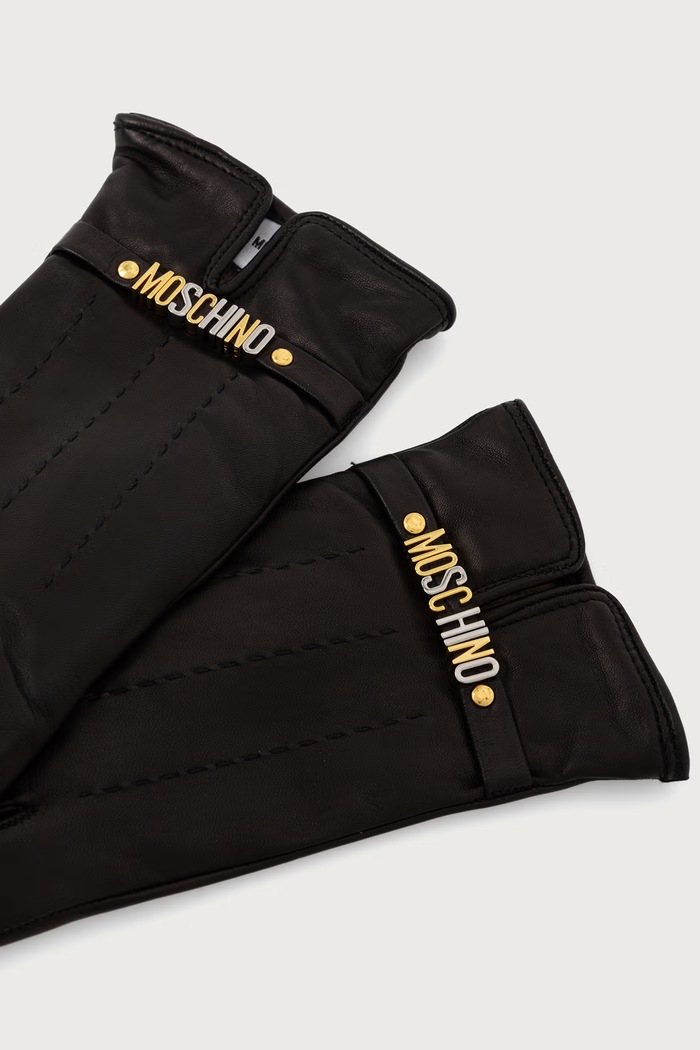 Moschino Rękawiczki damskie skórzane M3487.65481 czarny AW26
