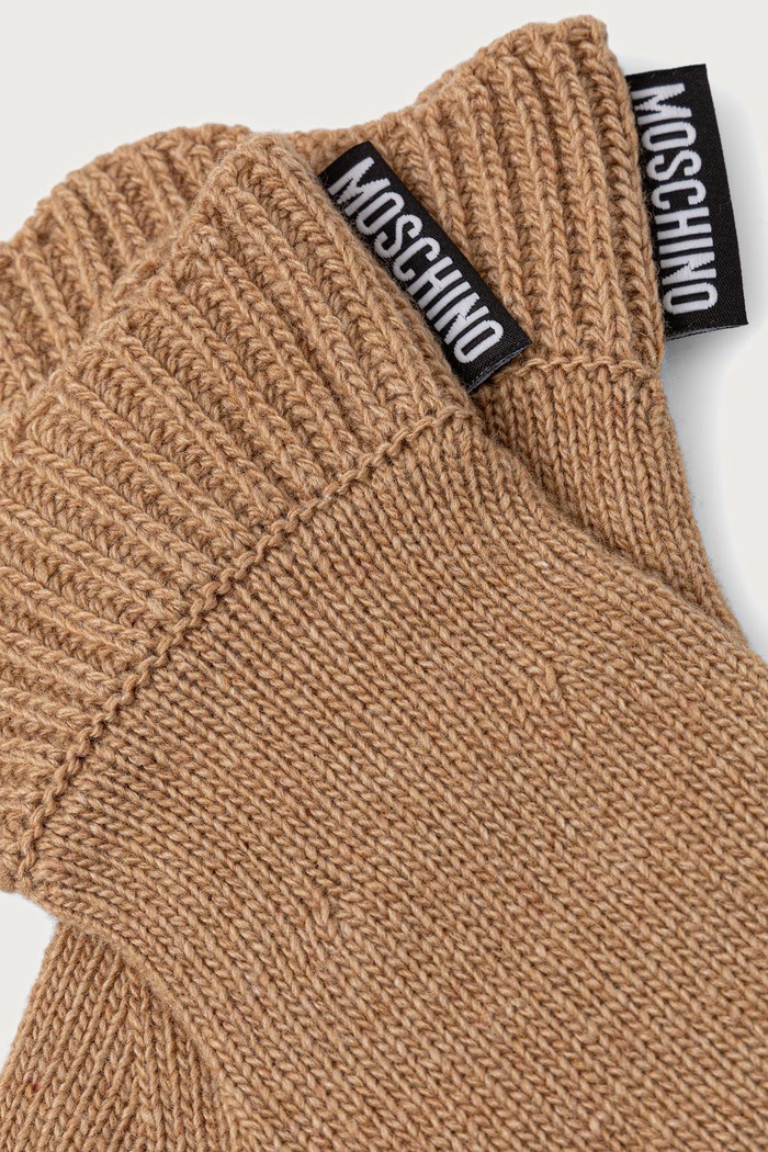 Moschino Rękawiczki damskie z dodatkiem wełny M3472.65472 beżowy AW26