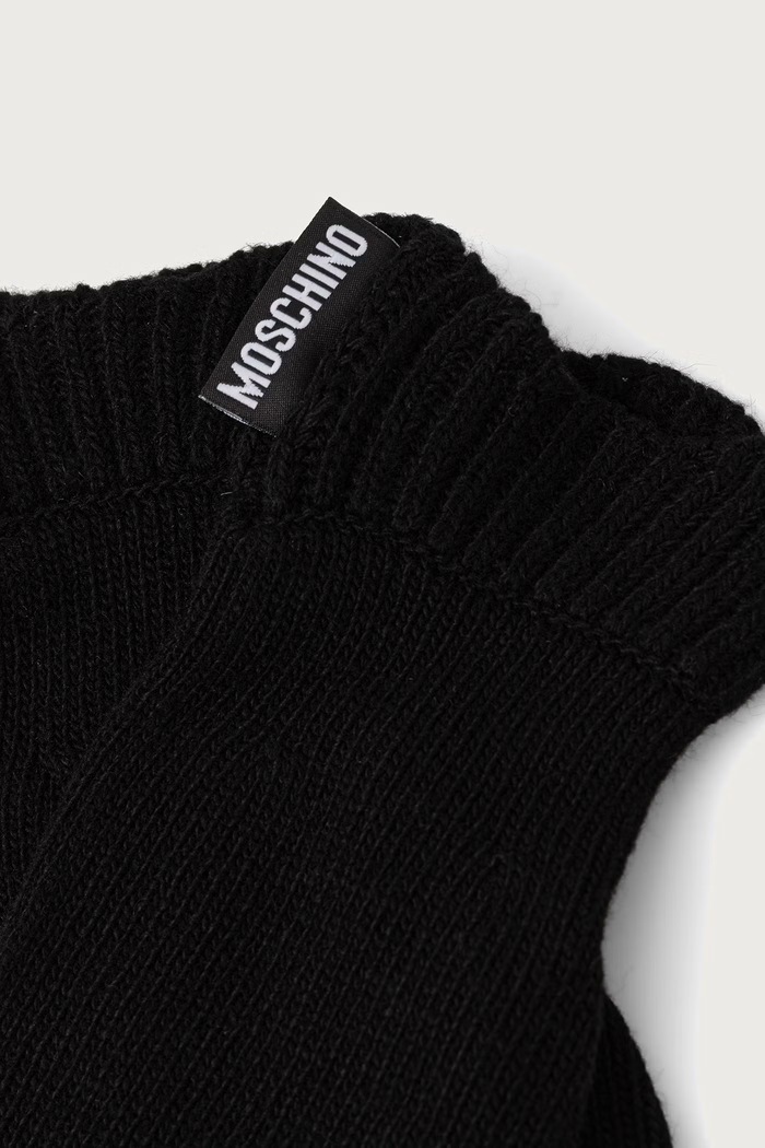 Moschino Rękawiczki damskie z dodatkiem wełny M3472.65472 czarny AW26