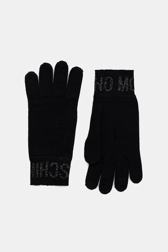 Moschino rękawiczki damskie z wełną czarny M3493.65485