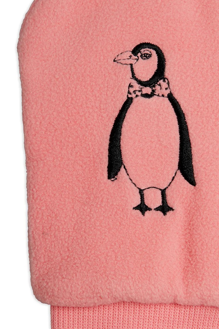 Mini Rodini rękawiczki dziecięce polarowe Penguin 11000357 różowy AW26
