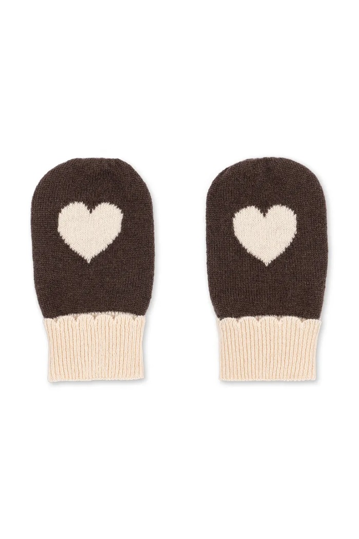 Konges Sløjd Rękawiczki dziecięce wełniane COLLETTE MITTENS brązowy KS103460.9BY2