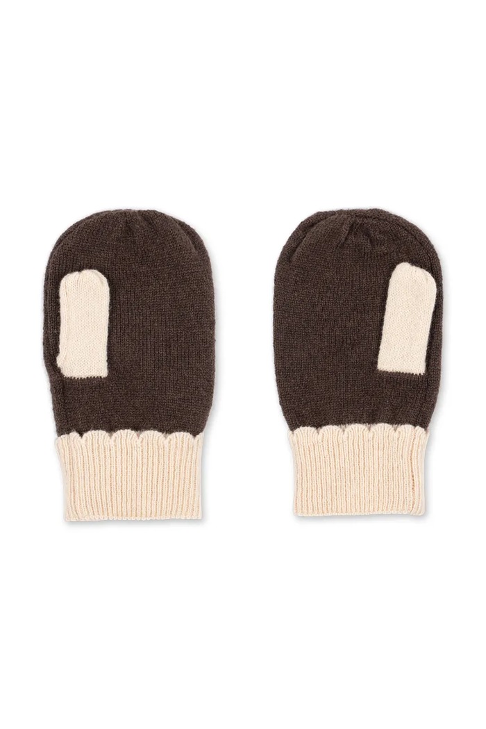 Konges Sløjd Rukavice detské vlnené COLLETTE MITTENS KS103460.9BY2 hnedá AW26