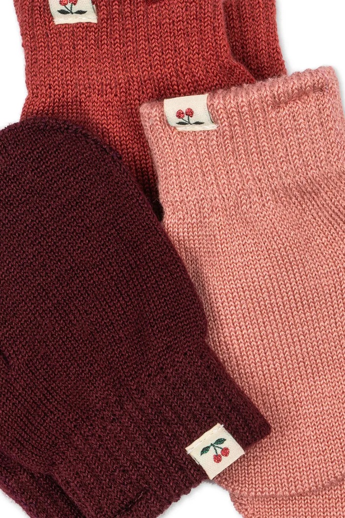 Konges Sløjd Rukavice detské s prímesou vlny 3 PACK FILLA MITTENS KS105675.G.9BY2 ružová AW26