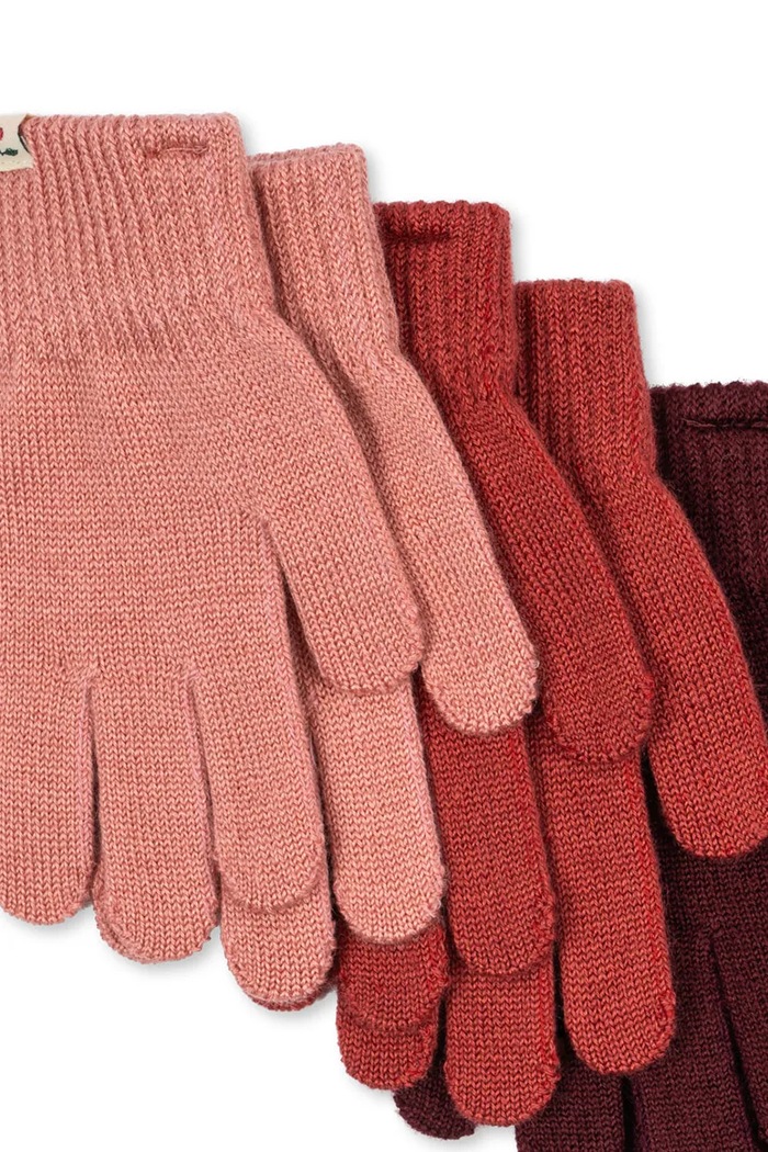Konges Sløjd Rukavice detské s prímesou vlny 3 PACK FILLA GLOVES KS105674.G.9BY2 ružová AW26