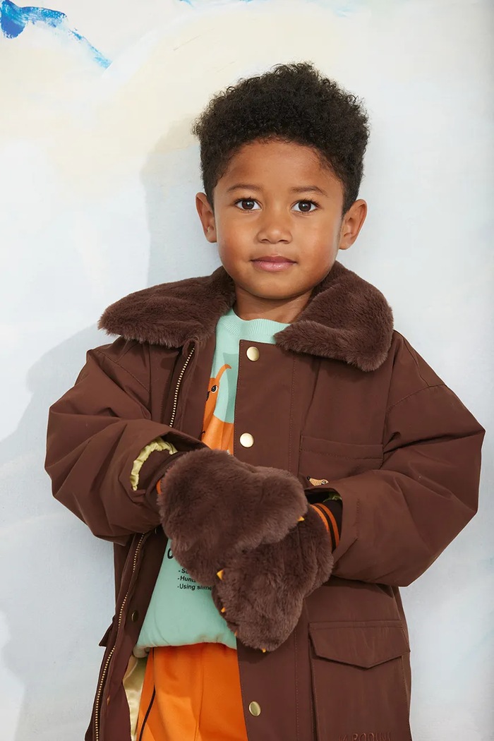 Mini Rodini rękawiczki dziecięce 26760126 brązowy AW26