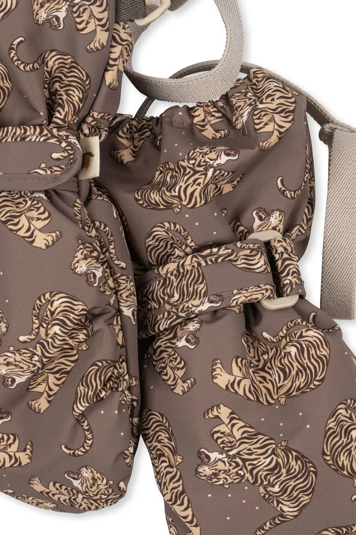 Konges Sløjd Rękawiczki dziecięce NOHR SNOW MITTENS PRINT brązowy KS105747.9BY2
