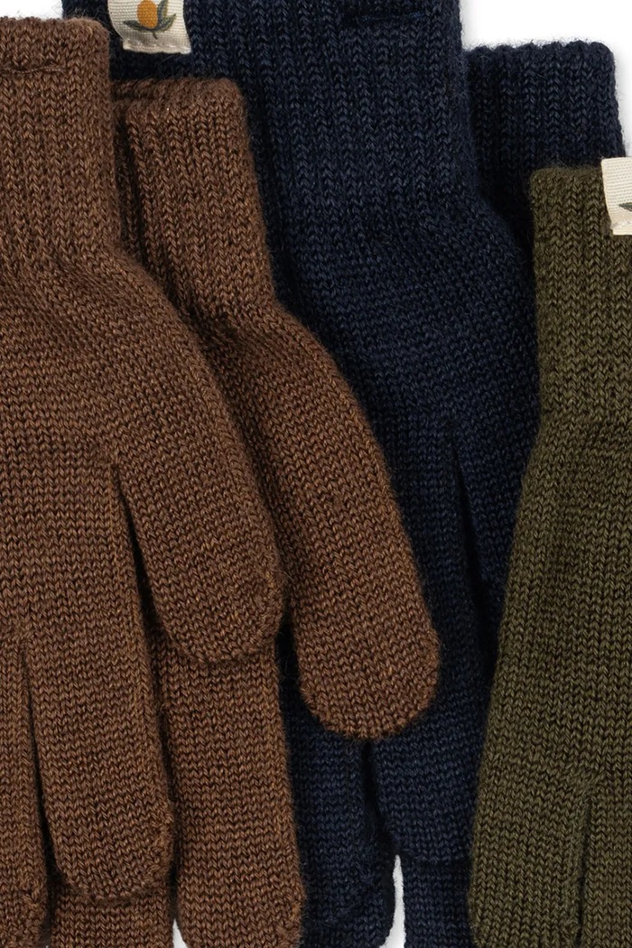 Konges Sløjd Rukavice detské 3 PACK FILLA GLOVES KS105674.9BY2 zelená AW26