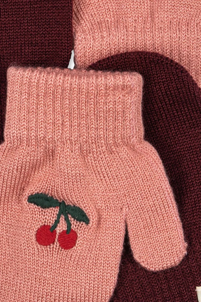 Konges Sløjd γάντια παιδικά από πρόσμιξη μαλλιού 2 PACK FILLA MITTENS KS105673.9BY2 ροζ AW26