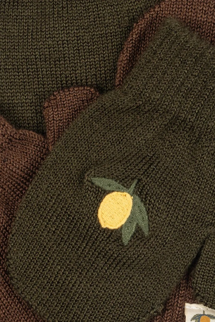 Konges Sløjd γάντια παιδικά από πρόσμιξη μαλλιού 2 PACK FILLA MITTENS KS105673.9BY2 πράσινο AW26