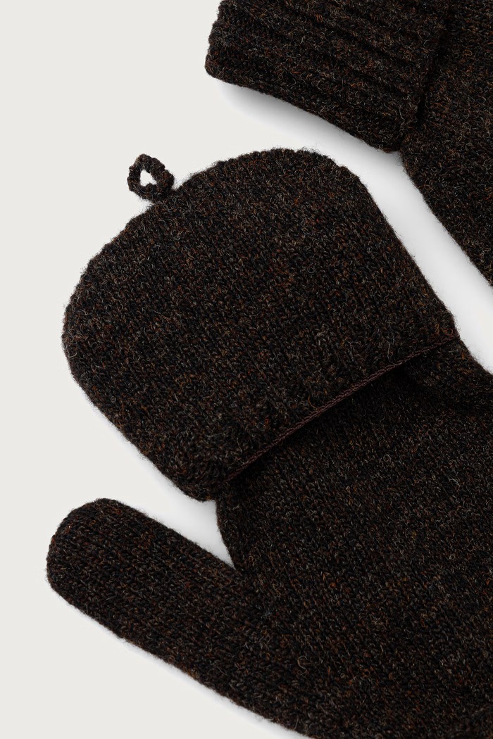 Accessories Needles Men's wool mittens TY068 brown
