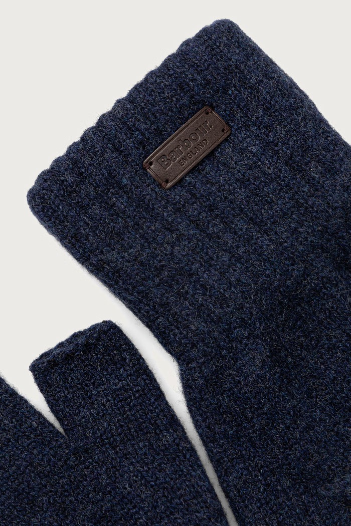 Barbour Rękawiczki mitenki męskie wełniane MGL0155 granatowy AW26