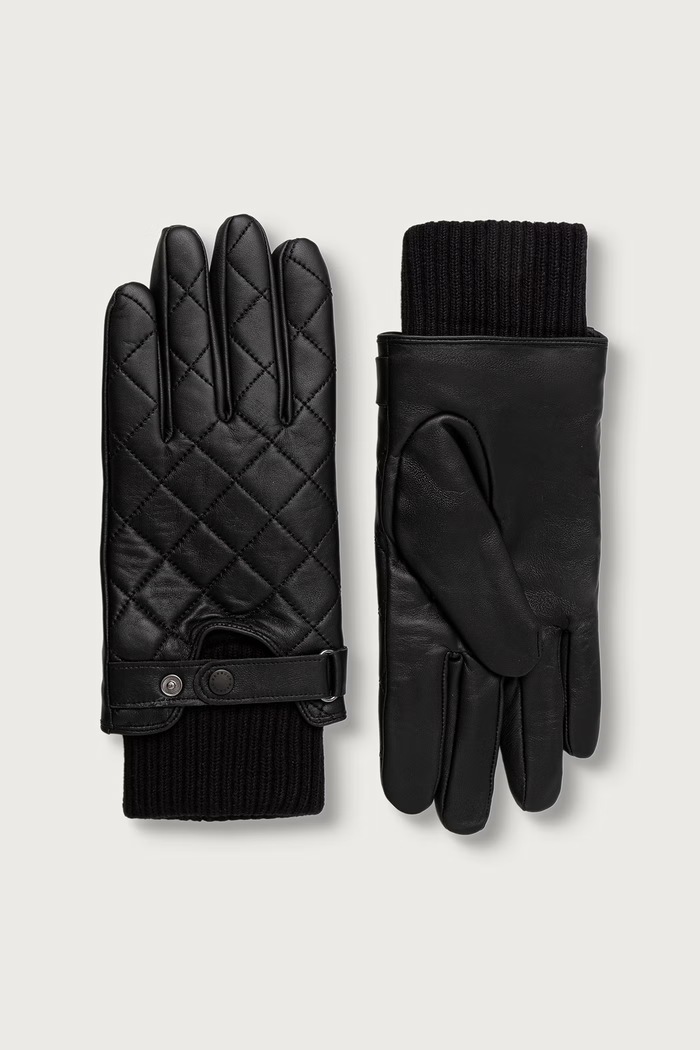 Barbour Rękawiczki męskie skórzane czarny MGL0027