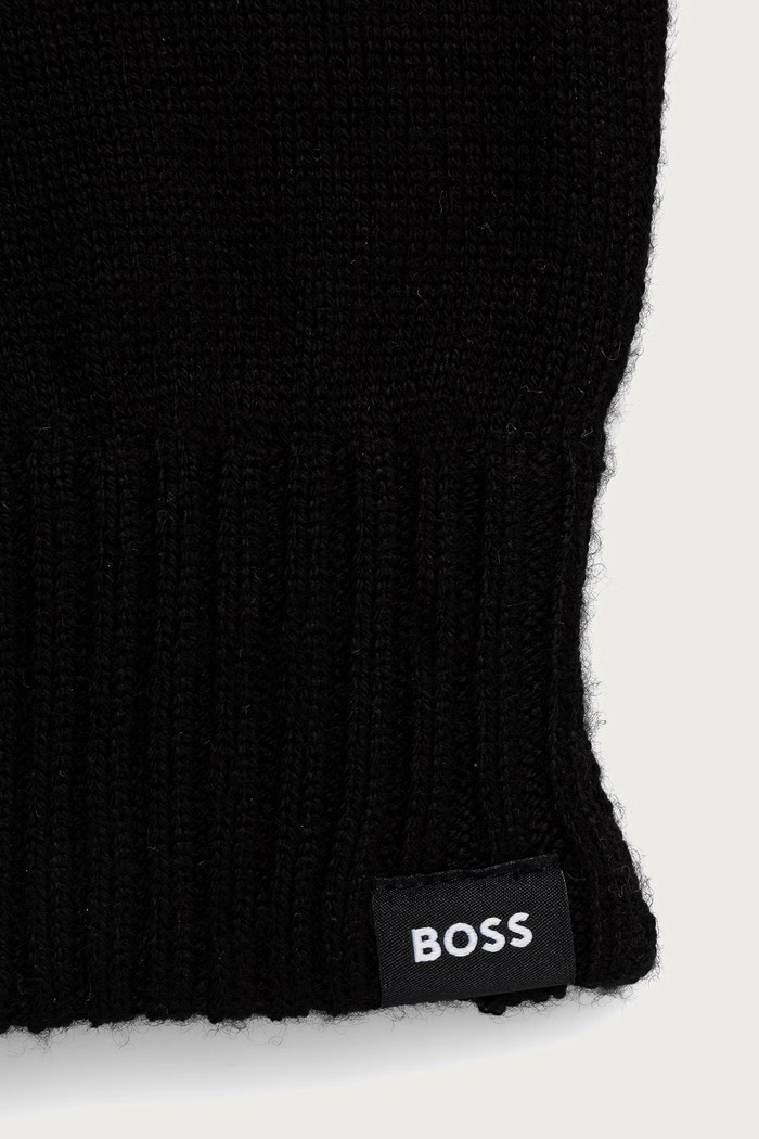 BOSS Rukavice pánske s prímesou vlny Falco_Gloves 50571896 čierna AW26