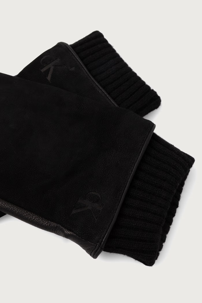 Calvin Klein Rukavice pánske kožené LV04D8114G čierna AW26