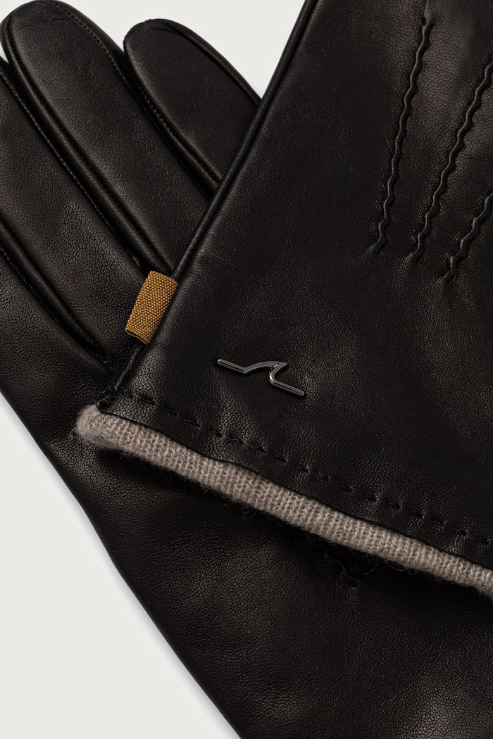 Paul&Shark rękawiczki męskie skórzane 16317201 czarny AW26