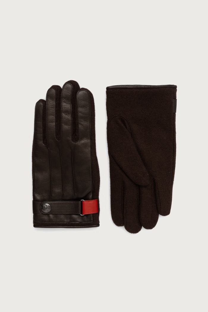 Paul Smith Rękawiczki męskie z wełną brązowy M1A.415GL.W222
