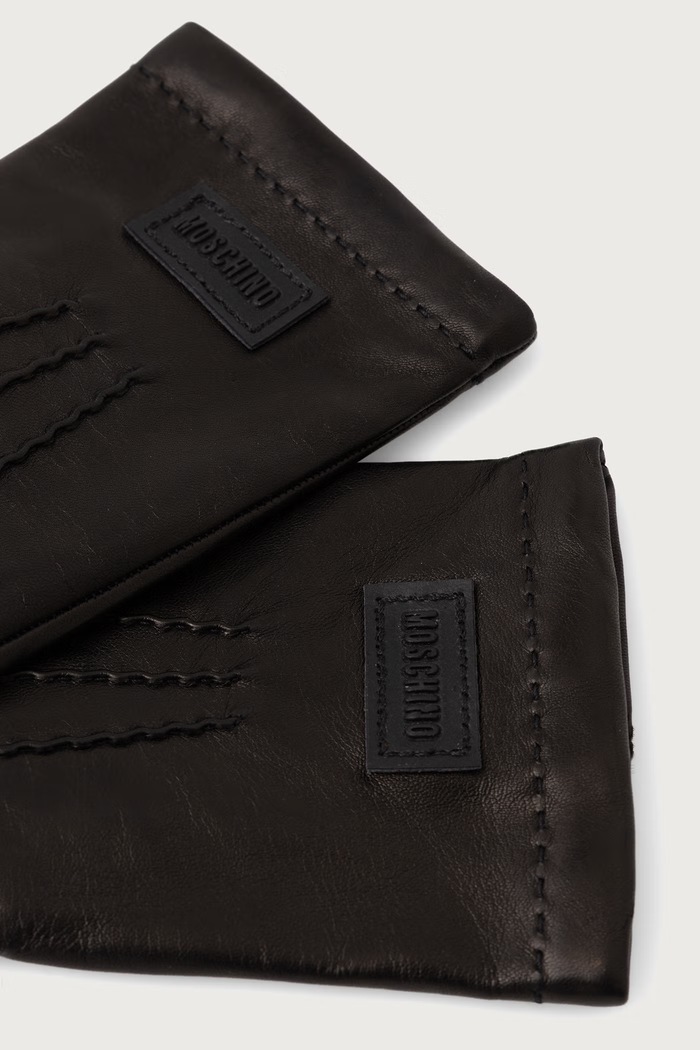Moschino Rękawiczki męskie skórzane M5931.60814 czarny AW26