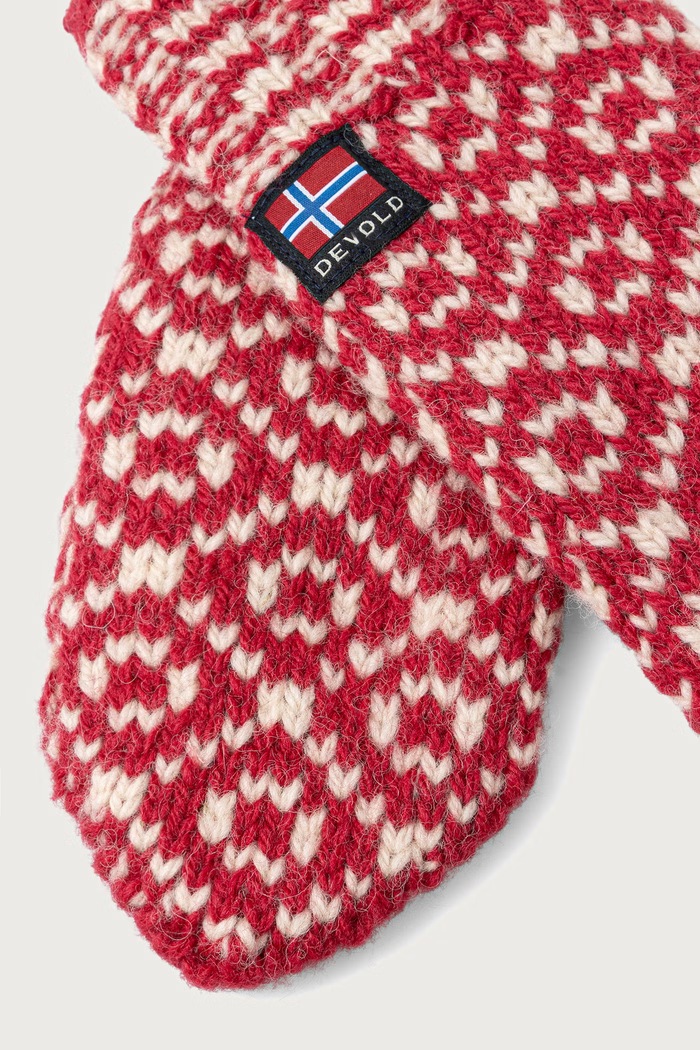 Devold Rękawiczki wełniane Svalbard Wool PDGO.396.632.A czerwony AW26