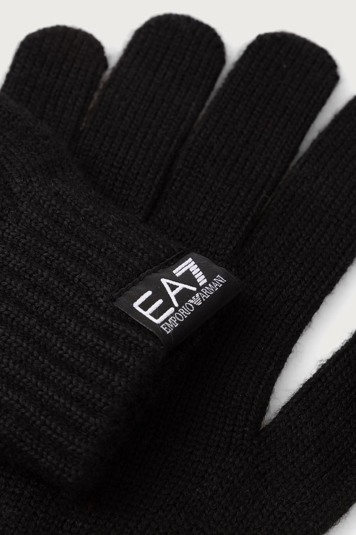 EA7 Emporio Armani Rękawiczki męskie z dodatkiem wełny AF29587.7X000310 czarny AW26