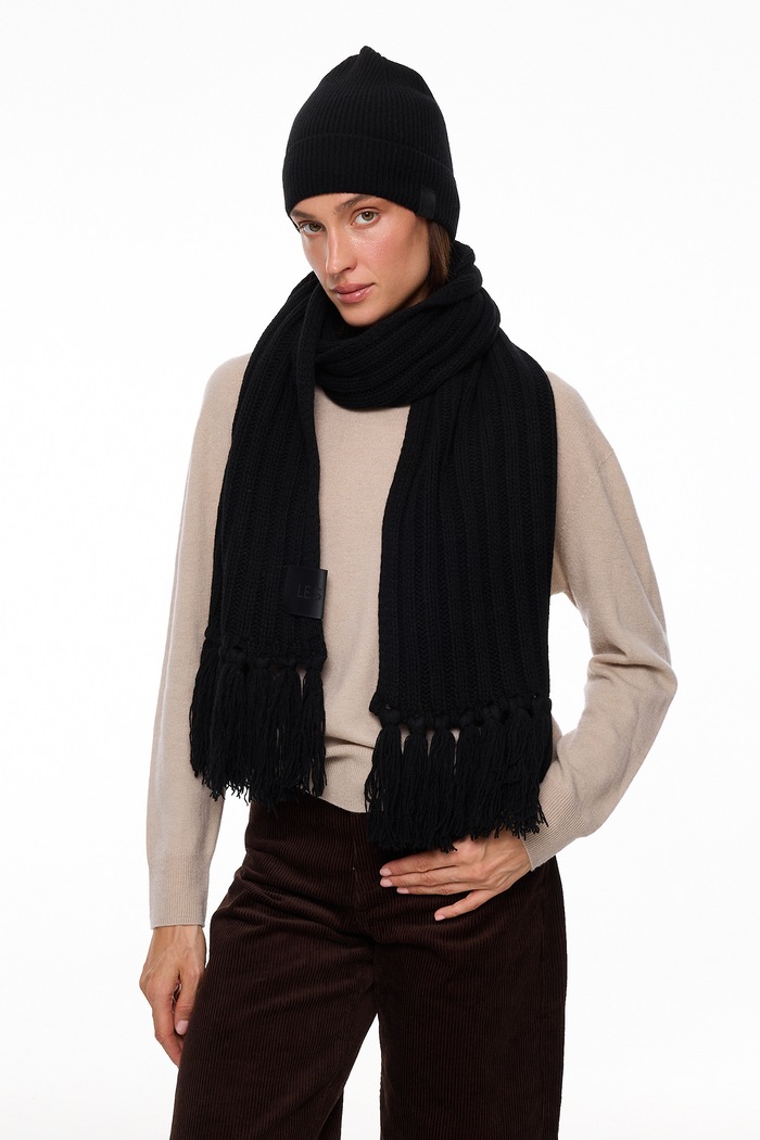 Szalik damski wełniany Black Cashmere Scarf LE SH KA headwear BlackCashmereScarf czarny
