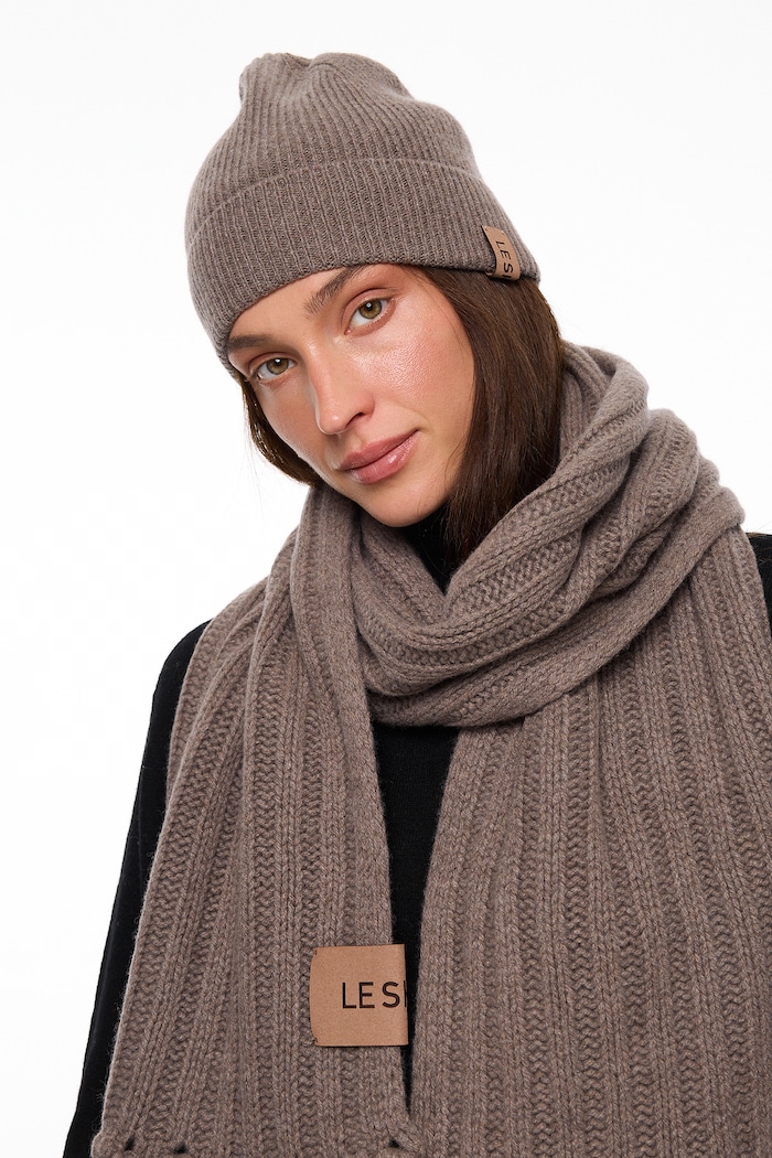 Аксесуари LE SH KA headwear LE SH KA шарф жіночий з додаванням кашеміру Brown Cashnere Scarf BrownCashnereScarf коричневий