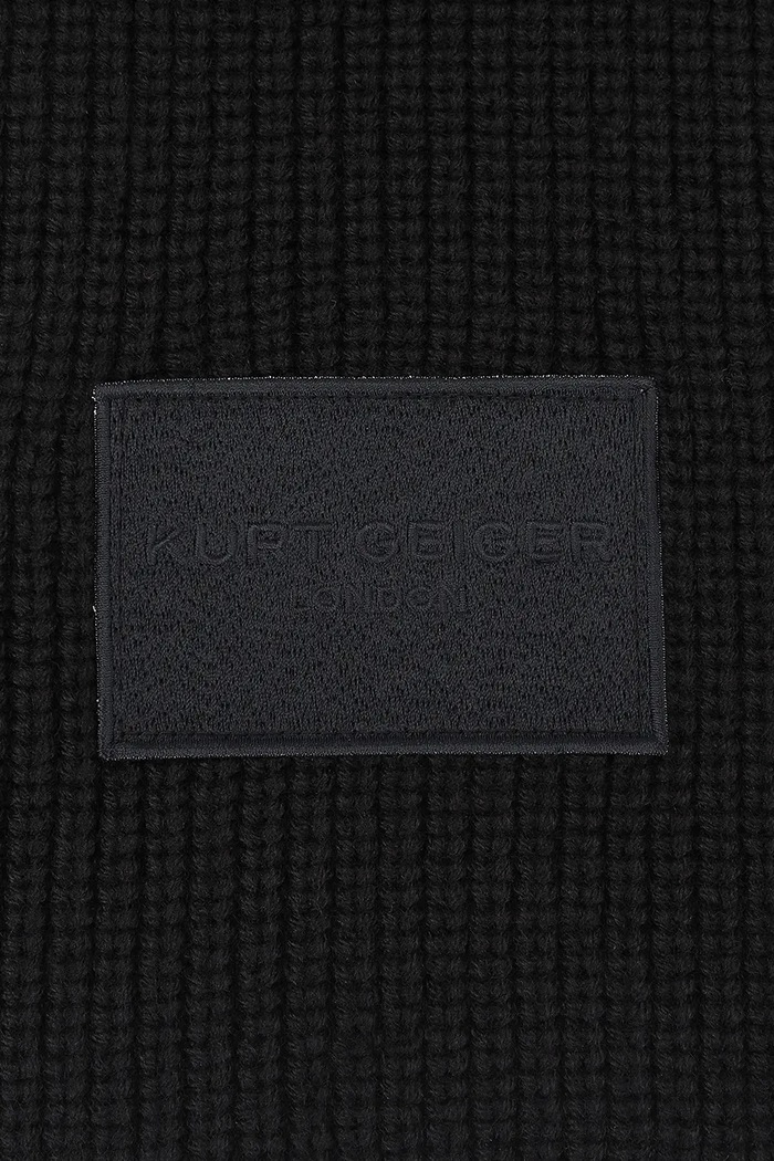 Kurt Geiger London Szalik damski z dodatkiem wełny 6215500999 czarny AW26