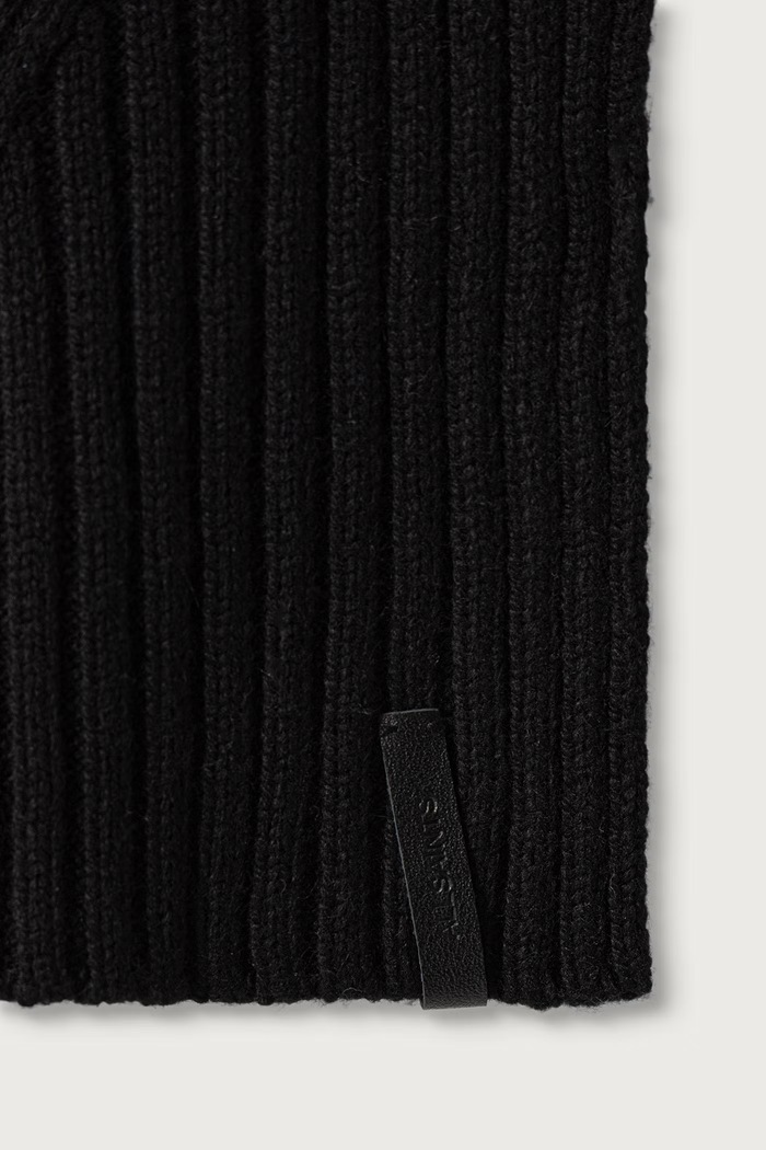 AllSaints Szalik damski z dodatkiem wełny W134XF czarny AW26