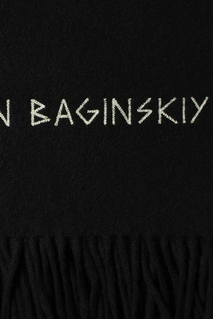 RUSLAN BAGINSKIY Szalik damski wełniany Wool Scarf SKR033.MW.FLTL czarny AW26