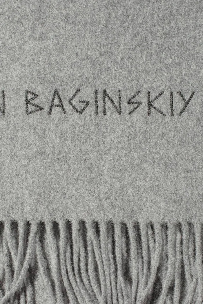 RUSLAN BAGINSKIY Szalik damski wełniany Wool Scarf SKR031.MW.FLTL szary AW26