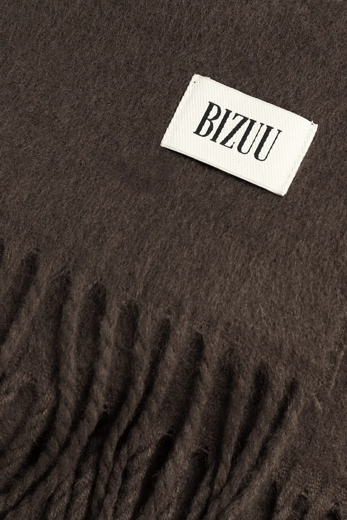 Szalik damski z wełną LILLAY BIZUU LILLAY.BRAZOWY brązowy