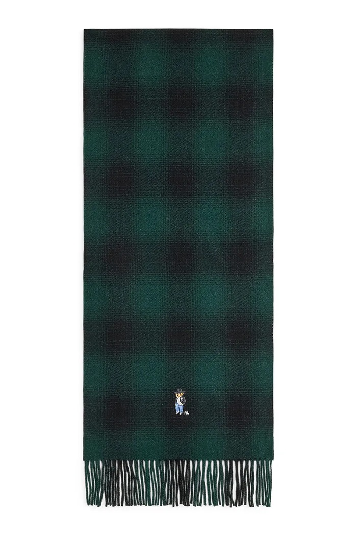 Polo Ralph Lauren Szal damski wełniany 455P23856 zielony AW26