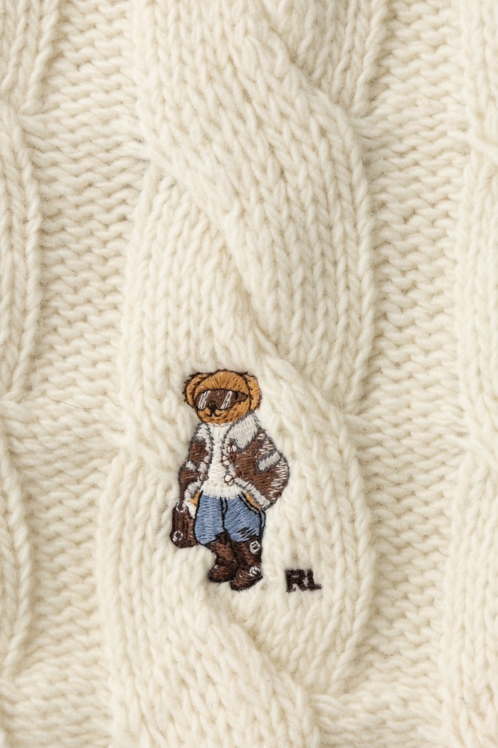 Polo Ralph Lauren Szalik damski wełniany 455P23849 beżowy AW26