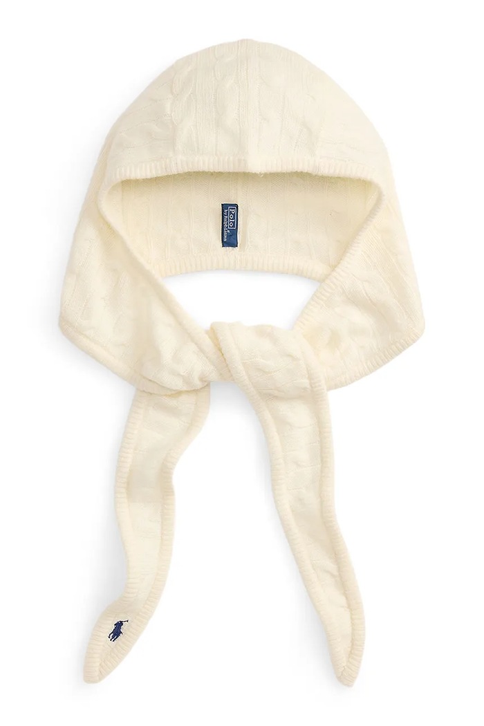 Akcesoria Polo Ralph Lauren Kaptur damski wełniany 455P18110 beżowy