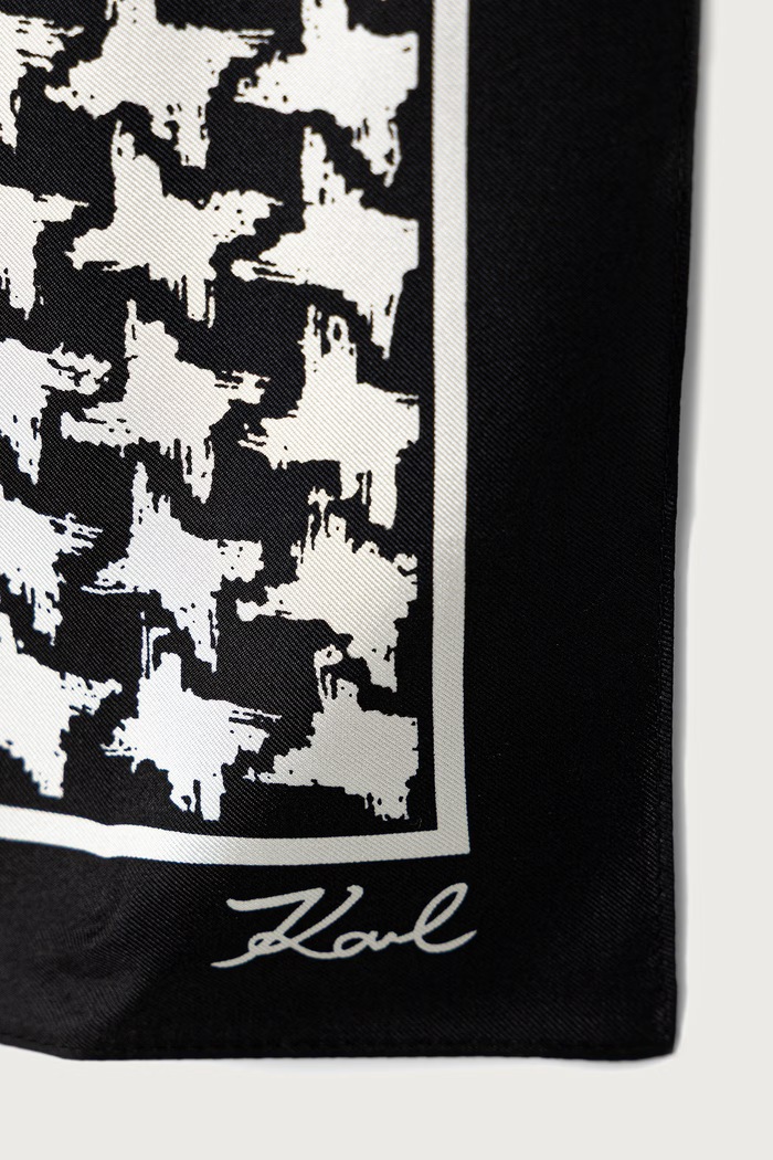 Karl Lagerfeld Τετράγωνο μαντήλι γυναικείο μεταξωτό B4W33117 μαύρο AW26