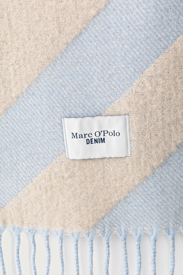 Marc O'Polo Szalik damski z wełną 5000012446 niebieski AW26