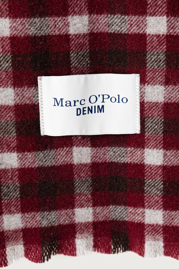 Marc O'Polo Szalik damski wełniany 5000012411 bordowy AW26